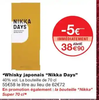 Monoprix NIKKA DAYS Whisky japonais offre