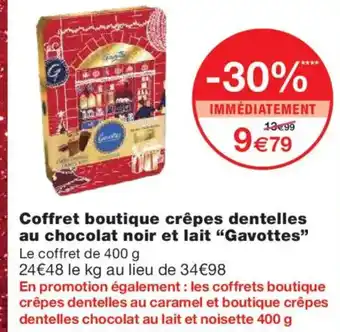 Monoprix GAVOTTES Coffret boutique crêpes dentelles au chocolat noir et lait offre