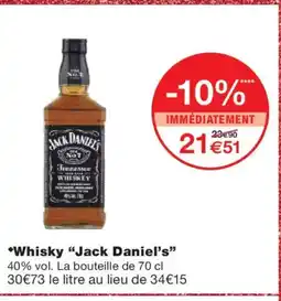 Monoprix JACK DANIEL'S Whisky offre
