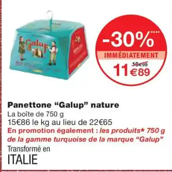 Monoprix GALUP Panettone nature offre