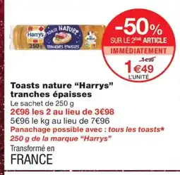 Monoprix HARRYS Toasts nature tranches épaisses offre