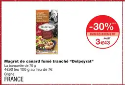 Monoprix DELPEYRAT Magret de canard fumé tranché offre
