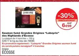 Monoprix LABEYRIE Saumon fumé Grandes Origines des Highlands d'Écosse offre