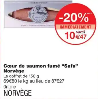 Monoprix SAFA Cœur de saumon fumé Norvège offre