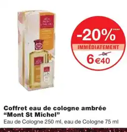 Monoprix MONT ST MICHEL Coffret eau de cologne ambrée offre