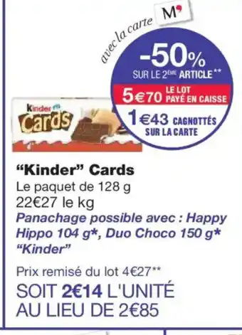 Monoprix KINDER Cards offre