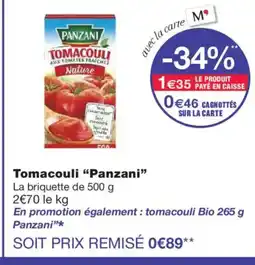 Monoprix PANZANI Tomacouli offre