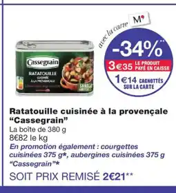 Monoprix CASSEGRAIN Ratatouille cuisinée à la provençale offre