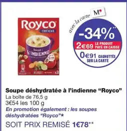 Monoprix ROYCO Soupe déshydratée à l'indienne offre