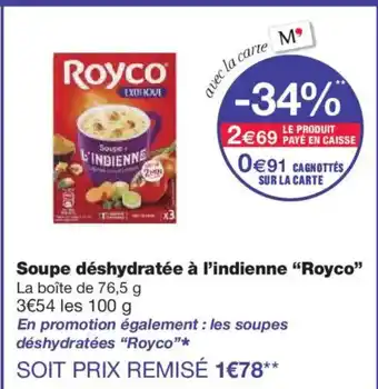 Monoprix ROYCO Soupe déshydratée à l'indienne offre