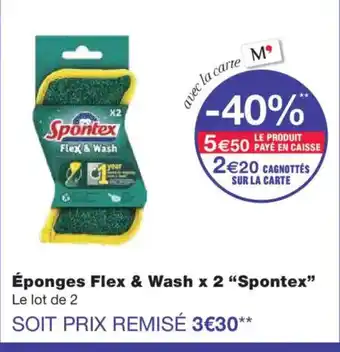 Monoprix SPONTEX Éponges Flex & Wash x 2 offre