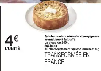 Monoprix Quiche poulet crème de champignons aromatisée à la truffe offre