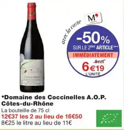 Monoprix Domaine des Coccinelles A.O.P. Côtes-du-Rhône offre