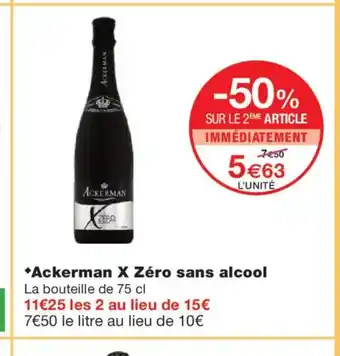 Monoprix ACKERMAN X Zéro sans alcool offre