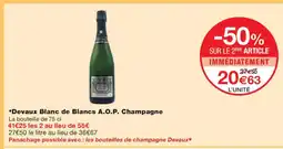 Monoprix Devaux Blanc de Blancs A.O.P. Champagne offre