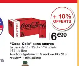 Monoprix COCA-COLA sans sucres offre