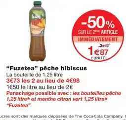 Monoprix FUZETEA pêche hibiscus offre