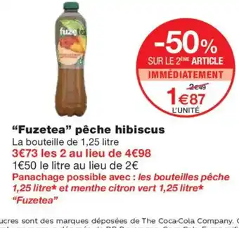Monoprix FUZETEA pêche hibiscus offre