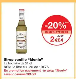 Monoprix MONIN Sirop vanille offre
