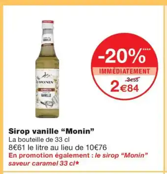 Monoprix MONIN Sirop vanille offre
