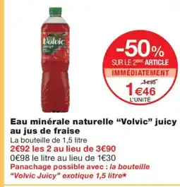 Monoprix VOLVIC Eau minérale naturelle juicy au jus de fraise offre