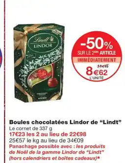 Monoprix LINDT Boules chocolatées Lindor de offre