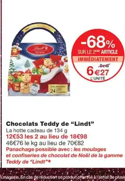 Monoprix LINDT Chocolats Teddy offre