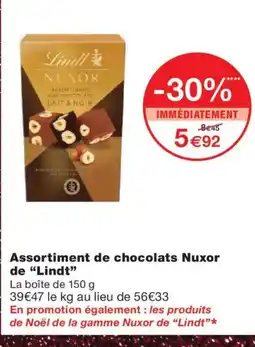 Monoprix LINDT Assortiment de chocolats Nuxor offre