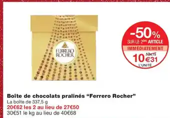 Monoprix FERRERO ROCHER Boîte de chocolats pralinés offre