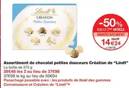 Monoprix LINDT Assortiment de chocolat petites douceurs Création offre