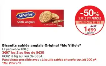 Monoprix MC VITIE'S Biscuits sablés anglais Original offre