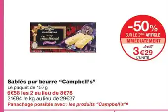 Monoprix CAMPBELLS Sablés pur beurre offre