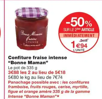 Monoprix BONNE MAMAN Confiture fraise intense offre