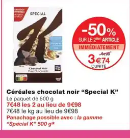 Monoprix SPECIAL K Céréales chocolat noir offre
