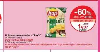 Monoprix LAY'S Chips paysanne nature offre