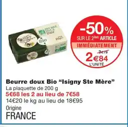 Monoprix ISIGNY STE MÈRE Beurre doux Bio offre