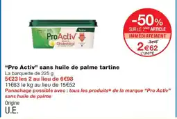 Monoprix PRO ACTIV sans huile de palme tartine offre