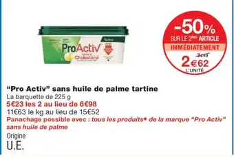 Monoprix PRO ACTIV sans huile de palme tartine offre