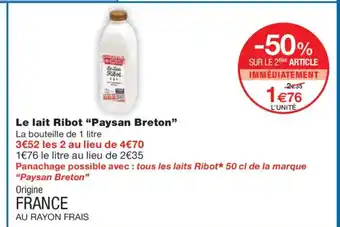 Monoprix PAYSAN BRETON Le lait Ribot offre
