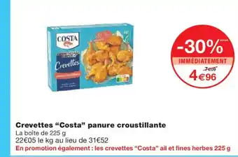 Monoprix COSTA Crevettes panure croustillante offre