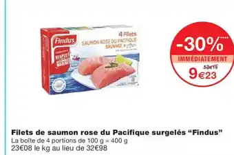 Monoprix FINDUS Filets de saumon rose du Pacifique surgelés offre