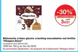 Monoprix HÄAGEN-DAZS Bâtonnets crème glacée cracking macadamia nut brittle offre