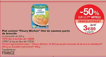Monoprix FLEURY MICHON Plat cuisiné filet de saumon purée offre
