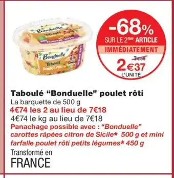 Monoprix BONDUELLE Taboulé poulet rôti offre