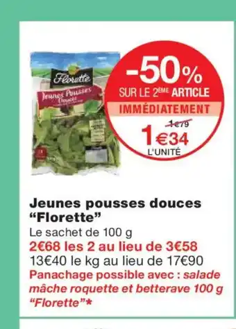 Monoprix FLORETTE Jeunes pousses douces offre