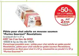 Monoprix PURINA GOURMET Pâtée pour chat adulte en mousse saumon Revelations offre