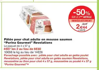 Monoprix PURINA GOURMET Pâtée pour chat adulte en mousse saumon Revelations offre