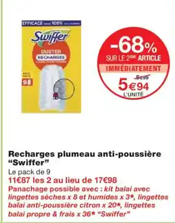 Monoprix SWIFFER Recharges plumeau anti-poussière offre