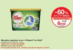 Monoprix LE CHAT Lessive capsules 4-en-1 L'Expert offre