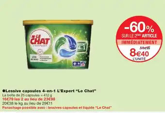 Monoprix LE CHAT Lessive capsules 4-en-1 L'Expert offre